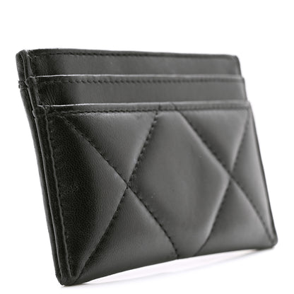 Chanel Lambskin Quilted Chanel 19 Card Holder Black 3 of 9