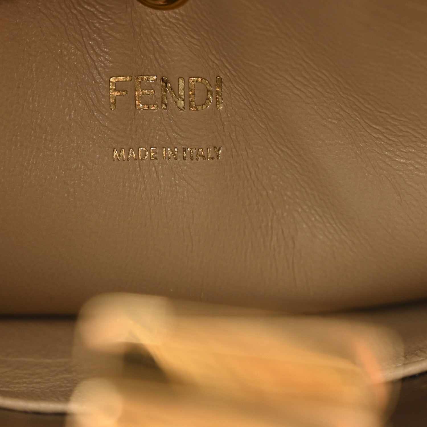 Fendi Vitello Seta Glazed Fabric FF 1974 Medium Peekaboo X-Lite Maya Mogano Panna Maya Mogano Panna 6 of 10