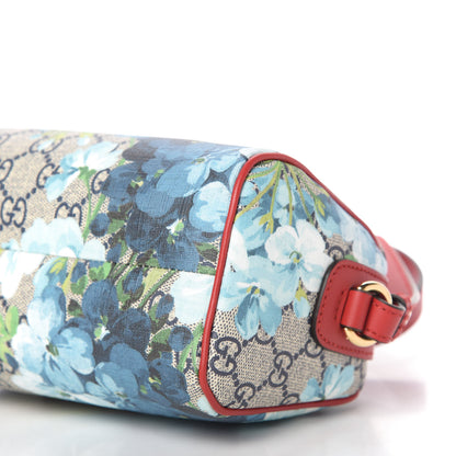 Gucci GG Supreme Monogram Blooms Mini Boston Navy Blue Hibiscus 7 of 10
