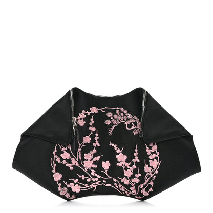 Alexander McQueen Silk Floral Embroidered De Manta Clutch Black 1 of 7