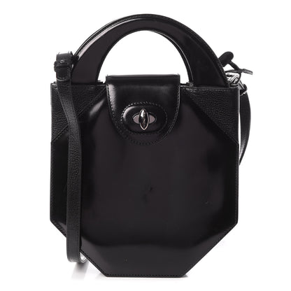 Dolce & Gabbana DELVAUX Patent Calfskin Twist Lock Shoulder Bag Black 1 of 18