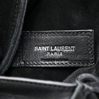 Saint Laurent Calfskin Fringe Small Studded Anita Crossbody Bag Black 6 of 12