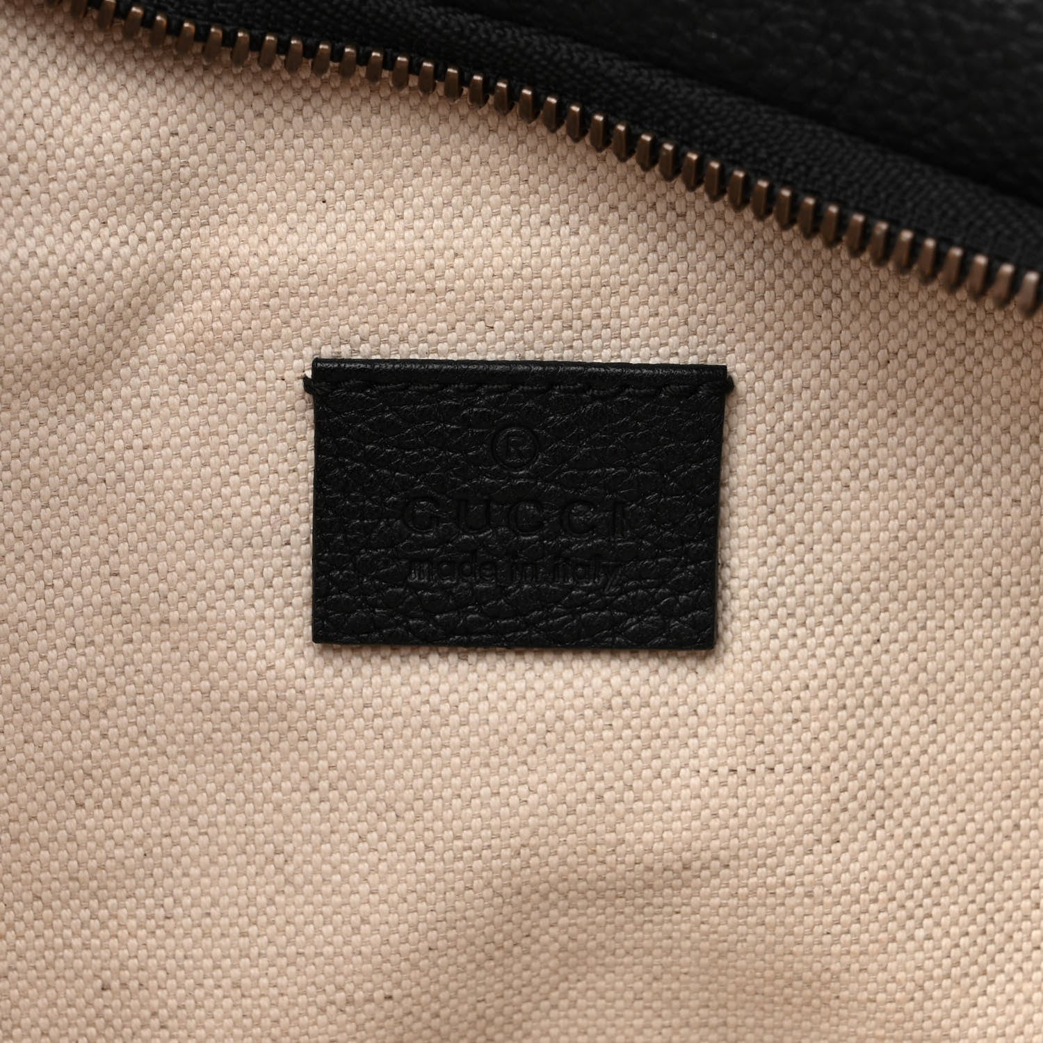 Gucci Grained Calfskin Logo Belt Bag Black 6 of 10