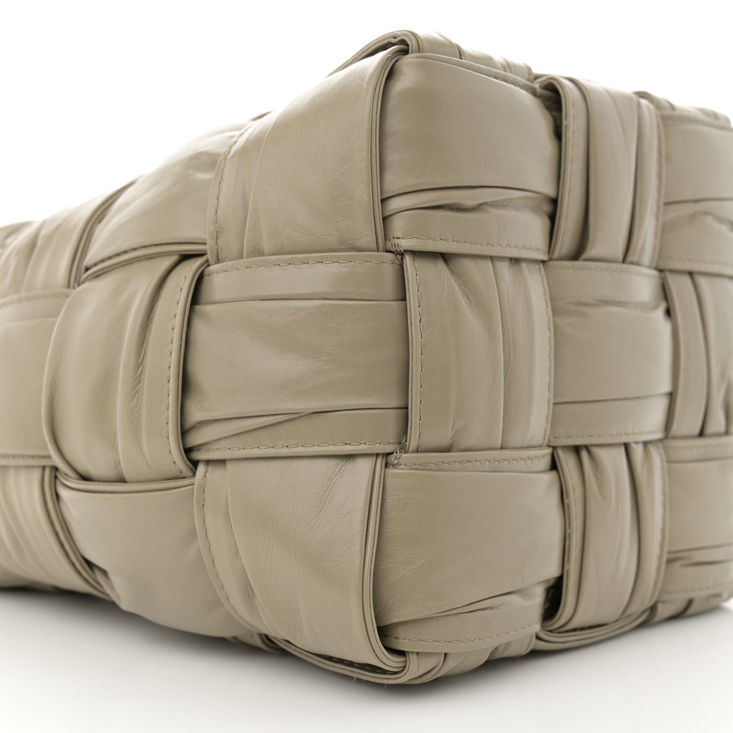 Calfskin Intrecciato Foulard Bucket Bag Taupe