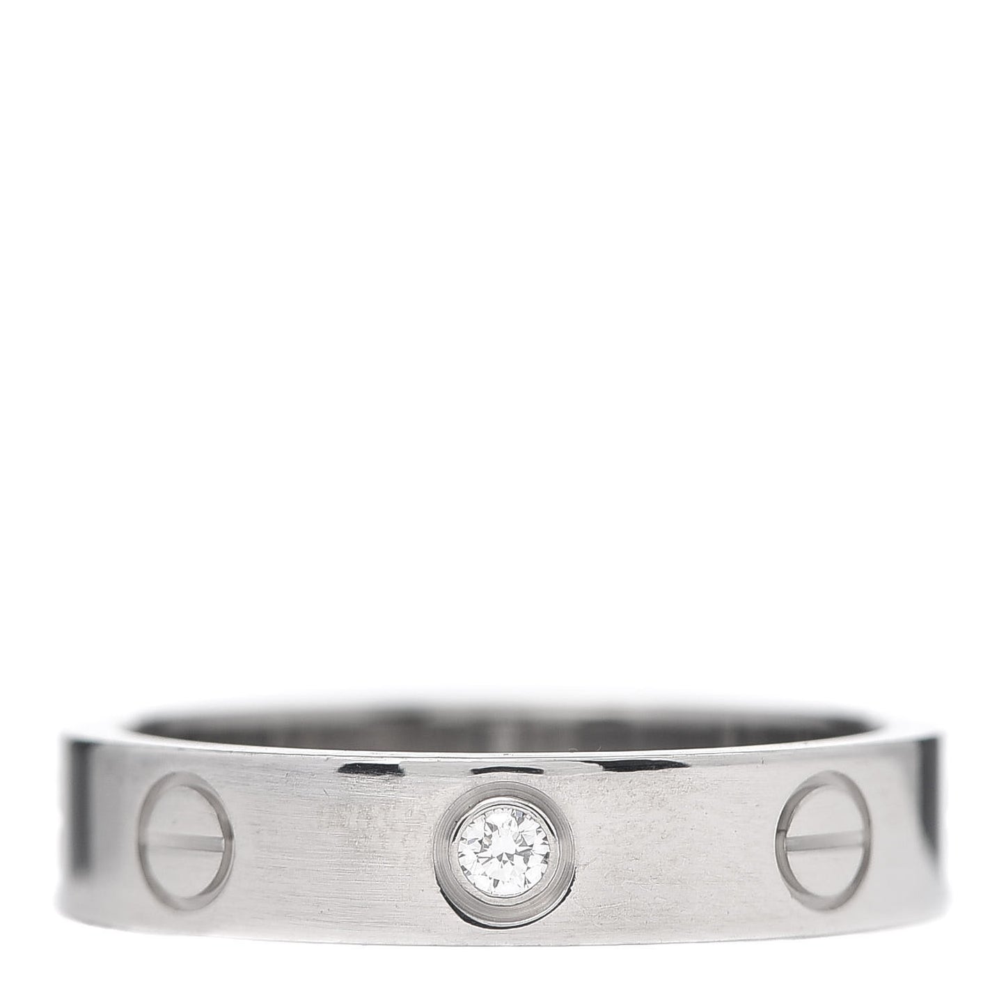 18K White Gold Diamond 4mm LOVE Wedding Band Ring 51 5.75