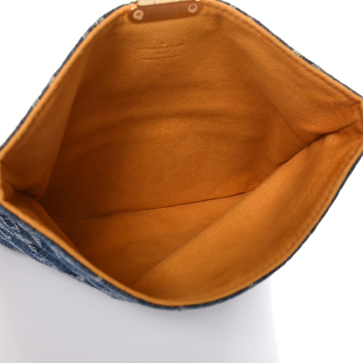 Monogram Denim Pochette Plat Clutch Blue