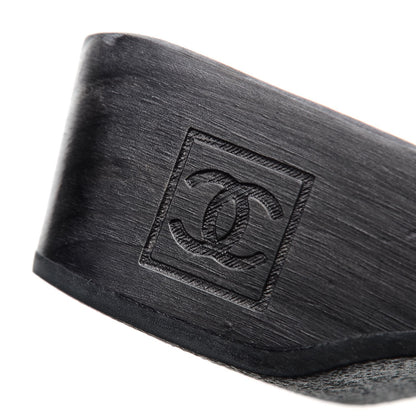 Chanel Suede CC Buckle Clogs 36 Black 9 of 13