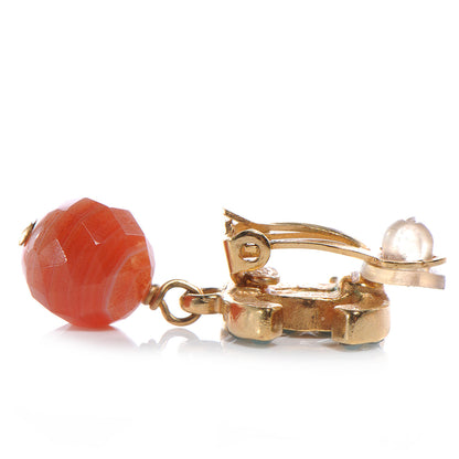 Chanel Crystal Beaded CC Drop Earrings Gold 3 of 4