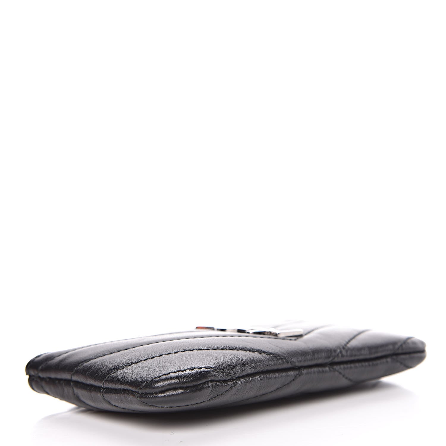 Saint Laurent Calfskin Matelasse Monogram Key Pouch Black 4 of 7