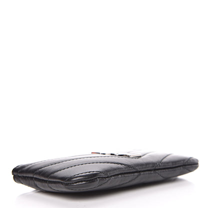 Saint Laurent Calfskin Matelasse Monogram Key Pouch Black 4 of 7
