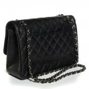Caviar Quilted Jumbo Double Flap Black