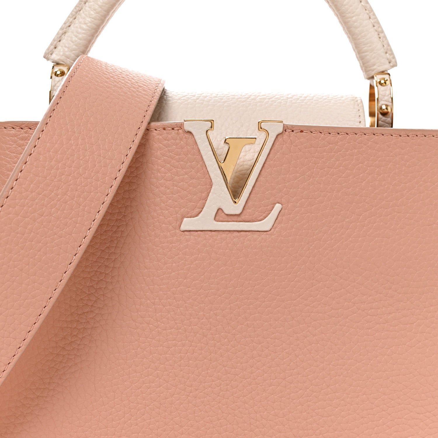 Louis Vuitton Taurillon Capucines BB Rose Trianon Creme 7 of 9