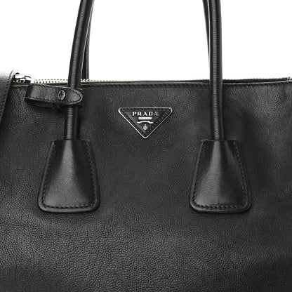 Prada City Calf Medium Galleria Double Zip Tote Black 8 of 12