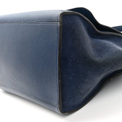 Celine Drummed Calfskin Suede Medium Trapeze Navy 9 of 16