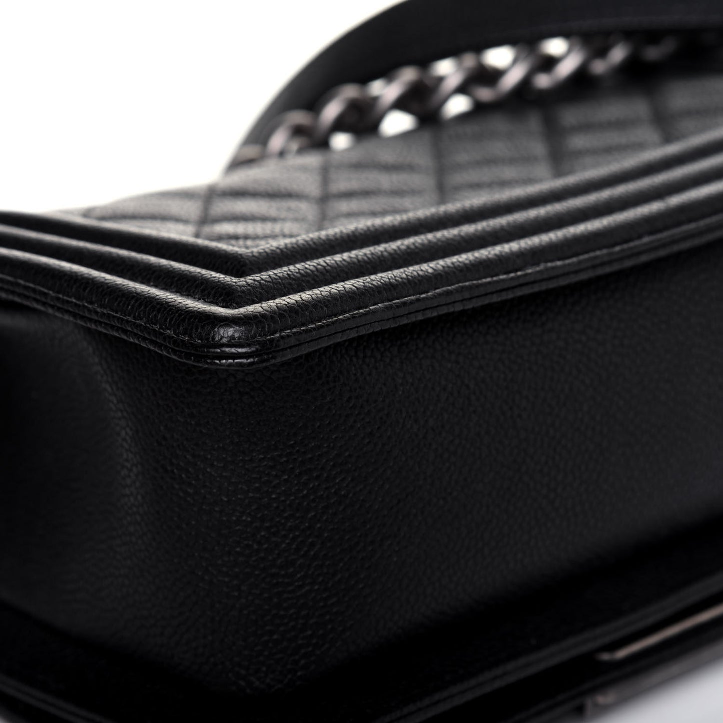 Caviar Quilted Small Boy Flap Black