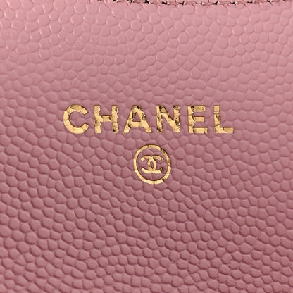 Chanel Caviar Quilted Flap Card Holder Wallet Light Pink 6 of 9