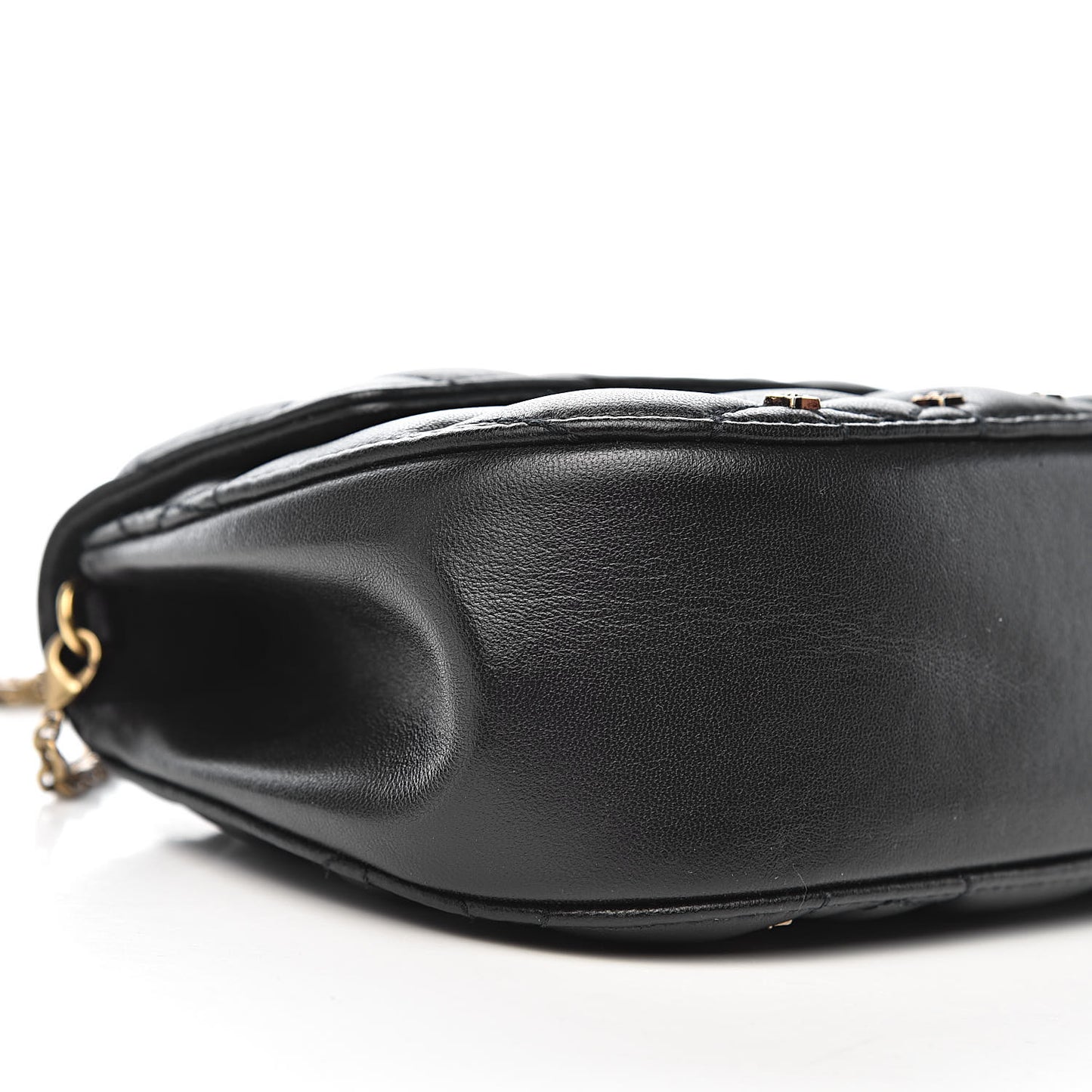 Calfskin Quilted Studded Star Dio(r)evolution Clutch With Chain Black