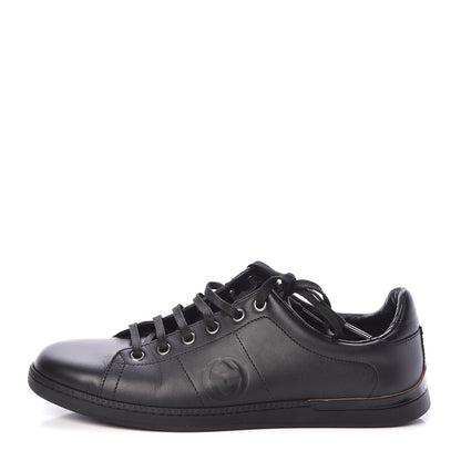 Gucci Calfskin Womens Interlocking G Sneakers 37 Black 1 of 8