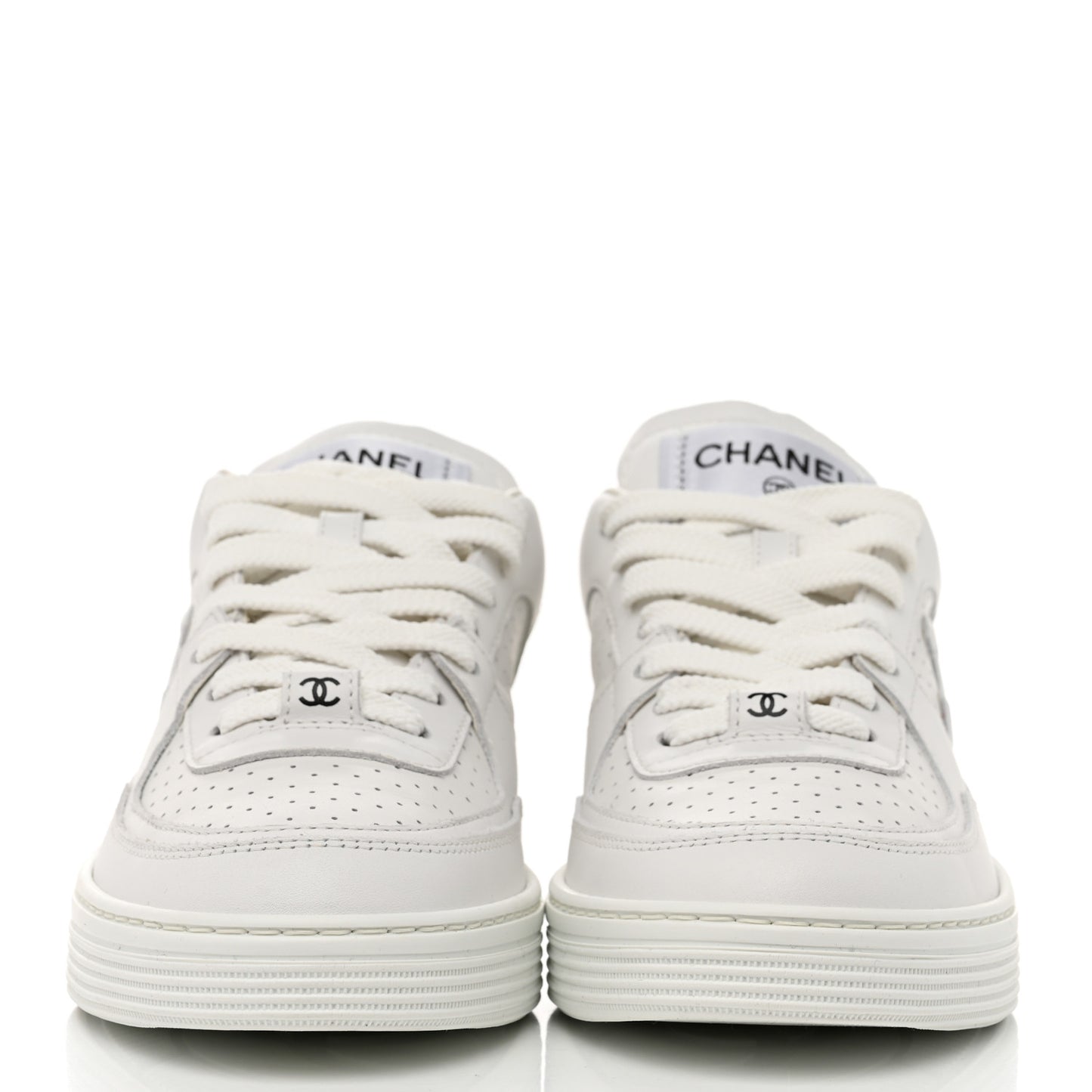 Calfskin Womens CC Sneakers 36.5 White