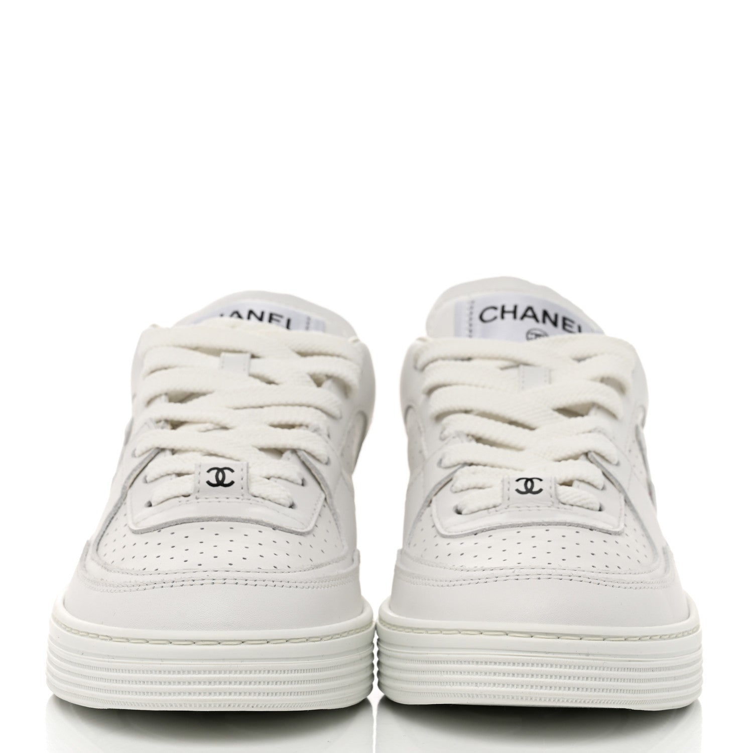 Chanel Calfskin Womens CC Sneakers 36.5 White 2 of 10