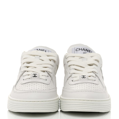 Chanel Calfskin Womens CC Sneakers 36.5 White 2 of 10