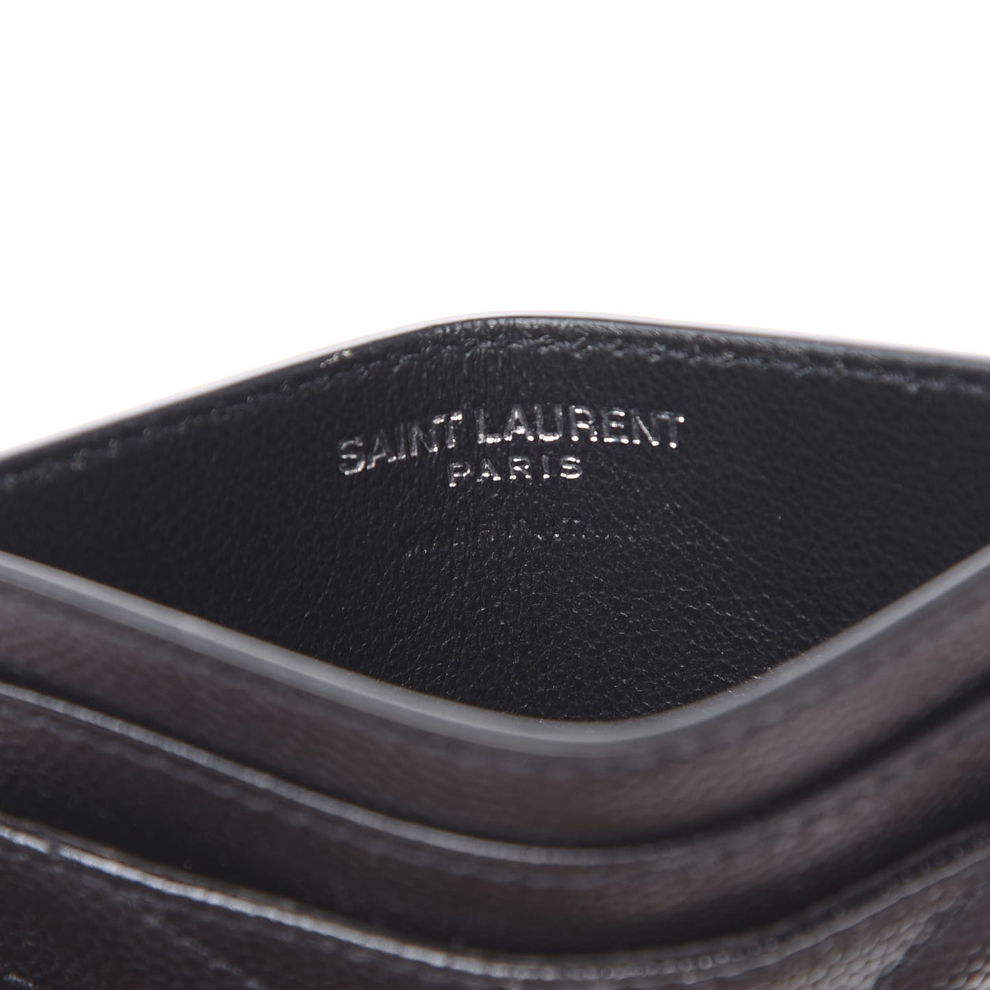 Grain De Poudre Matelasse Chevron Monogram Credit Card Case Black