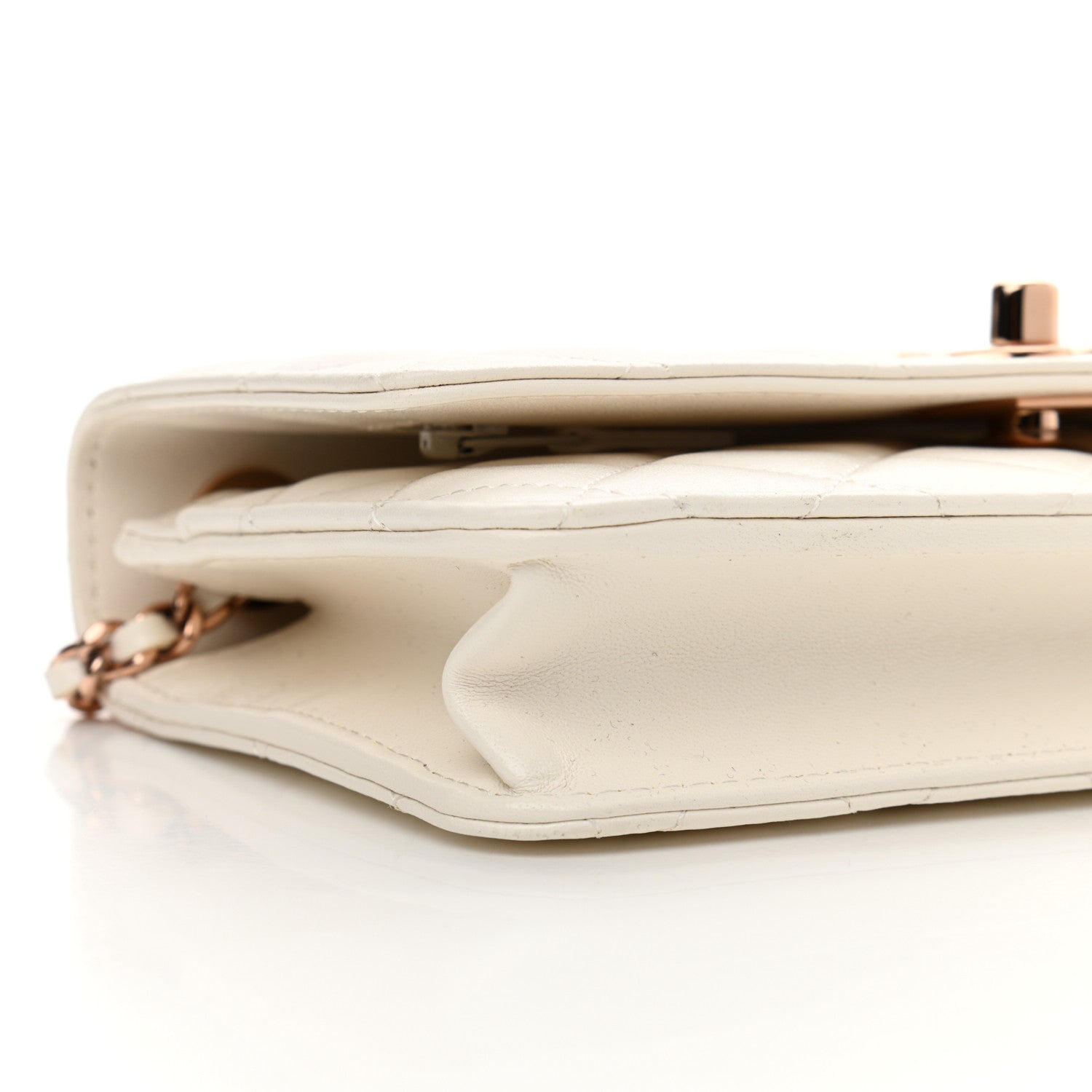 Chanel Lambskin Quilted Trendy CC Wallet On Chain WOC White 9 of 11