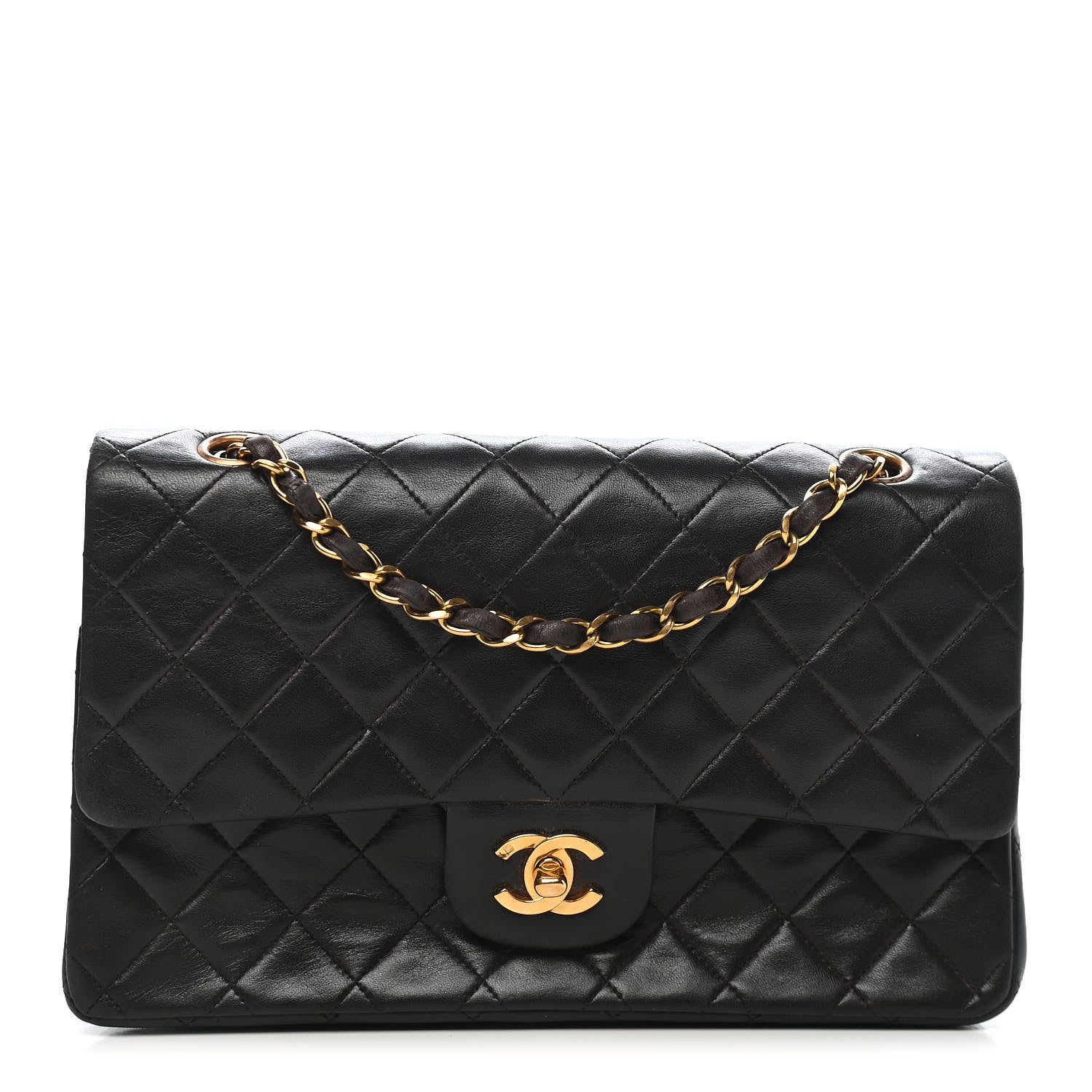 Chanel Lambskin Quilted Medium Double Flap Black 1 of 9