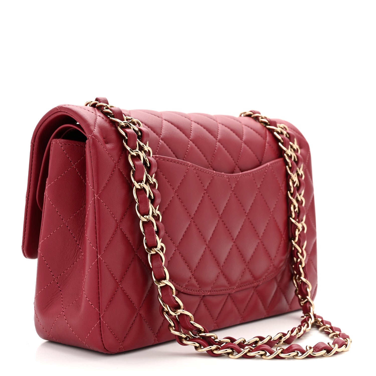 Chanel Lambskin Quilted Medium Double Flap Burgundy 3 of 11