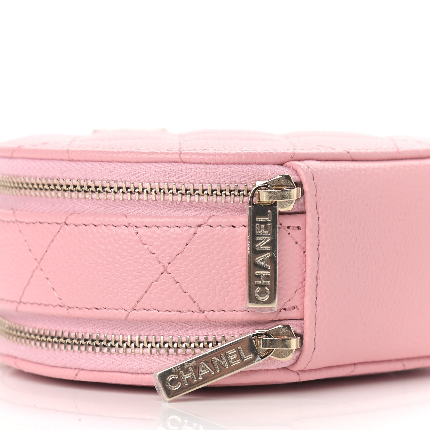 Chanel Caviar Quilted Round Handle With Care Vanity With Chain Pink 9 of 10