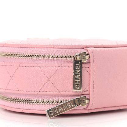 Chanel Caviar Quilted Round Handle With Care Vanity With Chain Pink 9 of 10