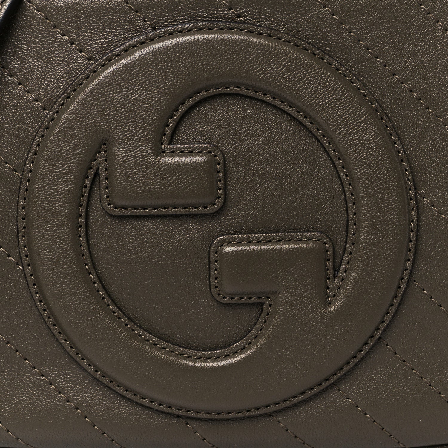 Gucci Sakai Be Green Calfskin Diagonal Stitched Small Blondie Shoulder Bag Craclet Brown 8 of 10