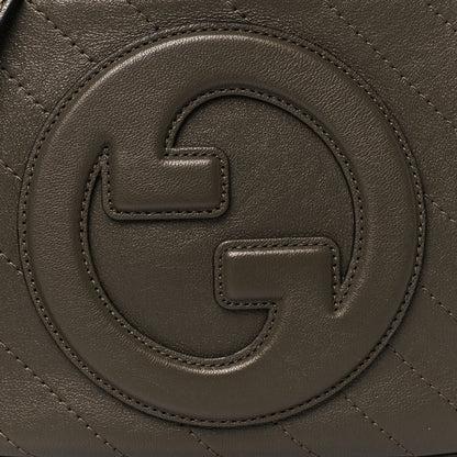 Gucci Sakai Be Green Calfskin Diagonal Stitched Small Blondie Shoulder Bag Craclet Brown 8 of 10