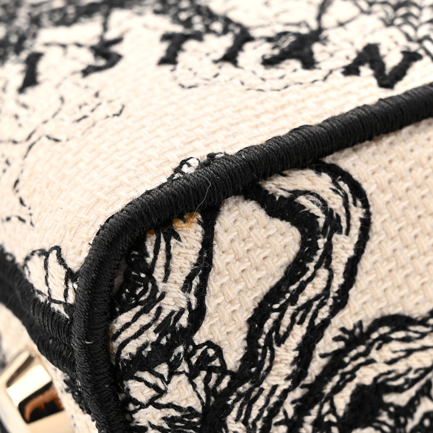 Canvas Embroidered Zodiac Toile De Jouy Medium Lady D-Lite Latte