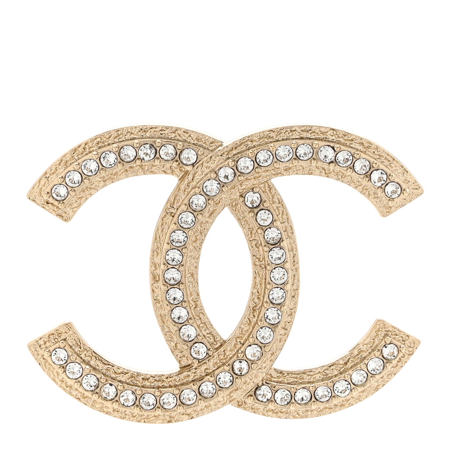 Crystal CC Brooch Light Gold