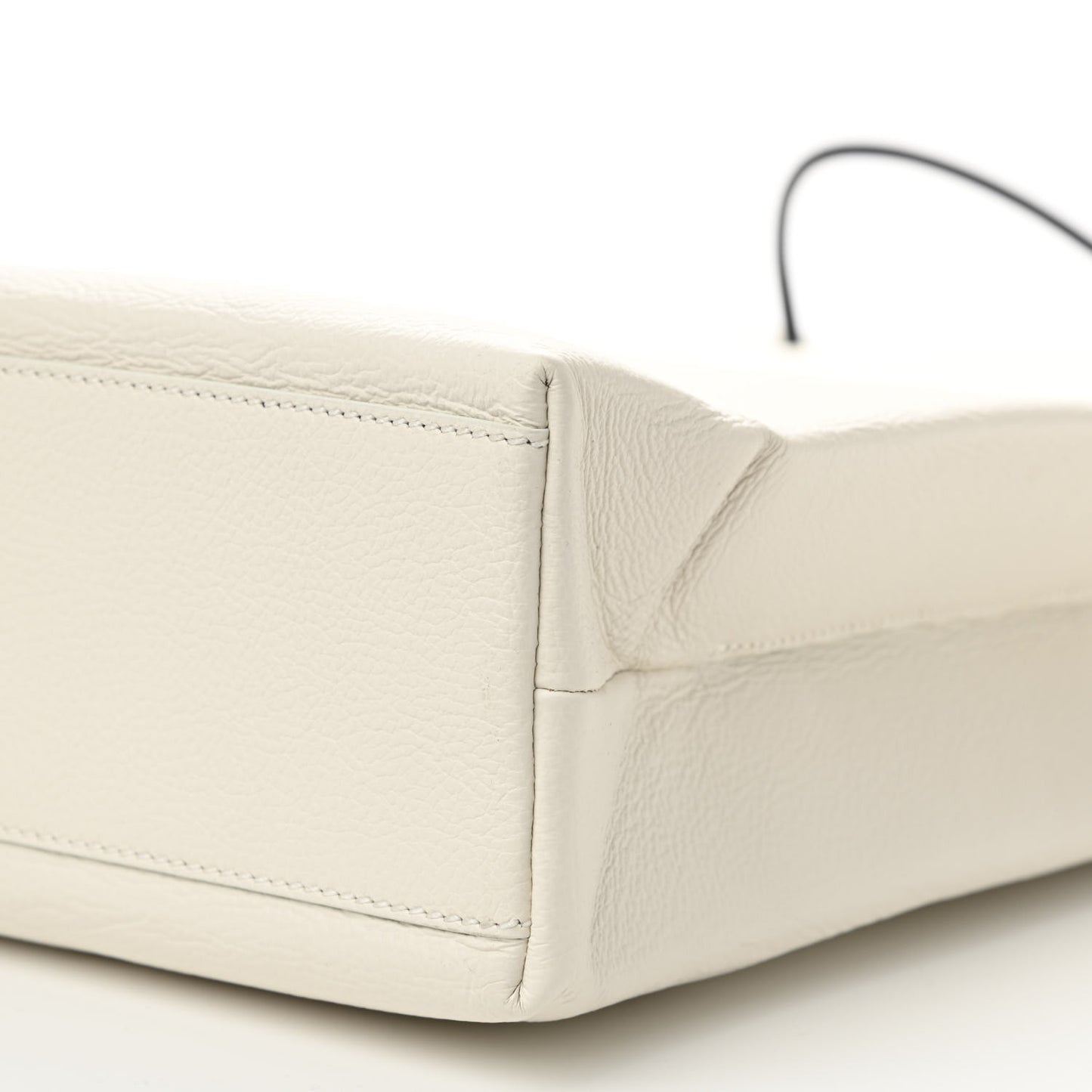 Calfskin Medium Logo North South Shopping Tote White