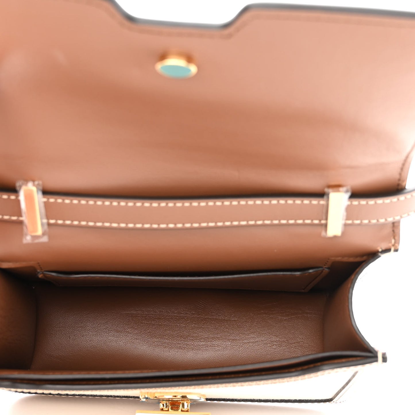 Canvas Calfskin Mini TB Bag Natural