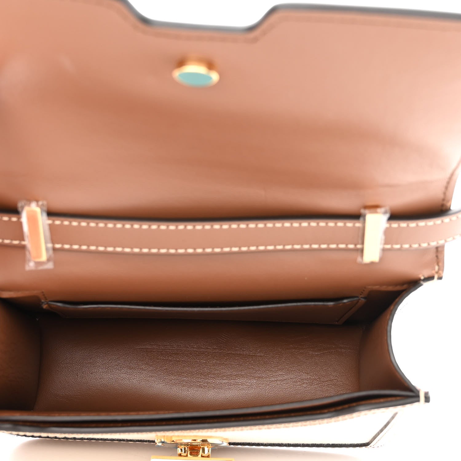 Burberry Canvas Calfskin Mini TB Bag Natural 5 of 9