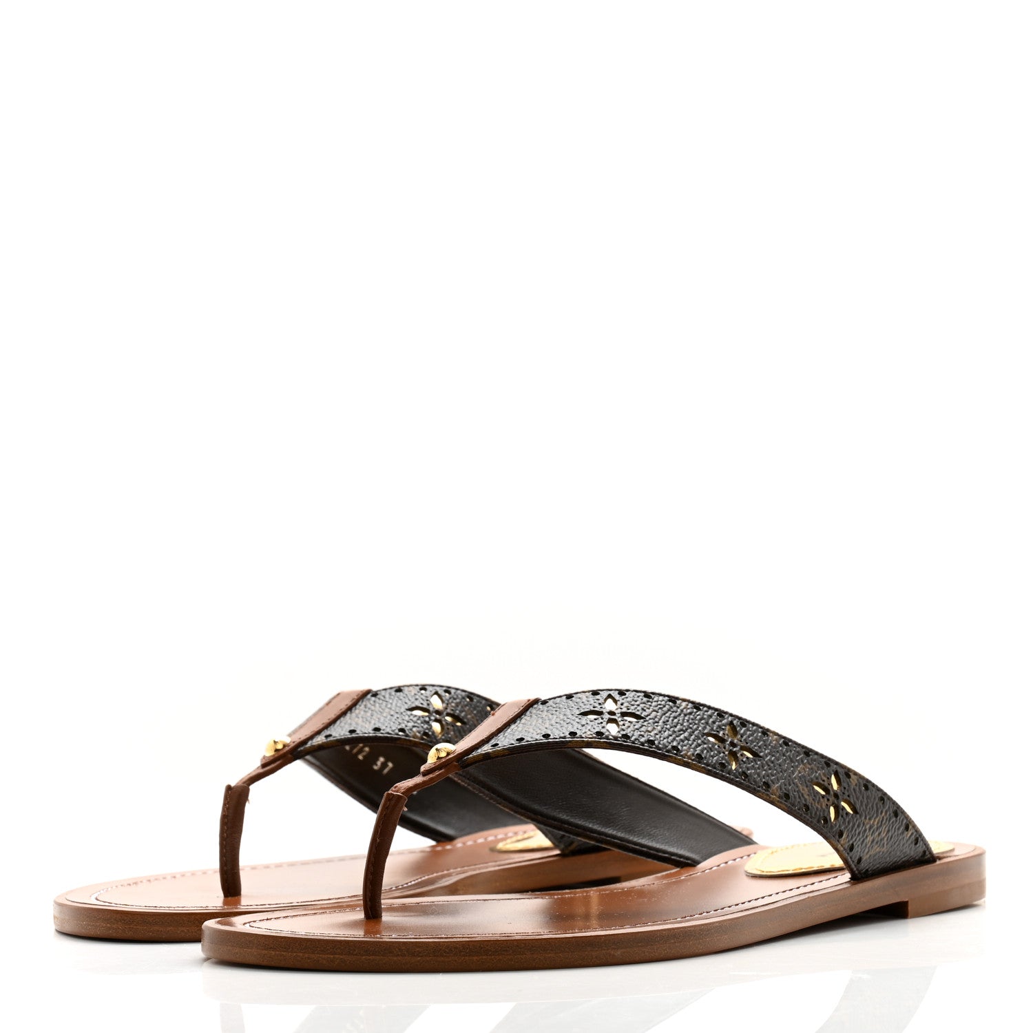 Louis Vuitton Monogram Sunny Flat Thong Sandals 37 Brown 3 of 8