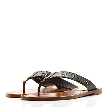 Louis Vuitton Monogram Sunny Flat Thong Sandals 37 Brown 3 of 8