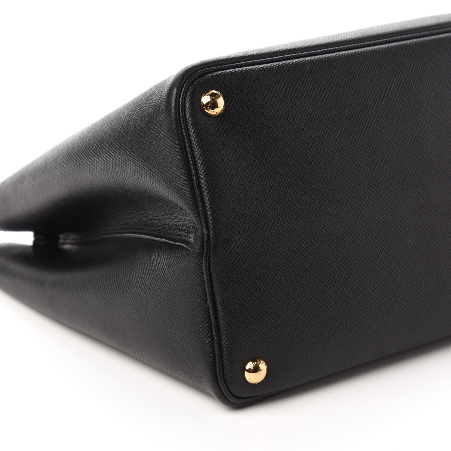 Prada Saffiano Cuir Large Double Bag Black Fuoco 6 of 9