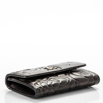 Chanel Metallic Lambskin Camellia Embossed Card Holder Brown 4 of 8