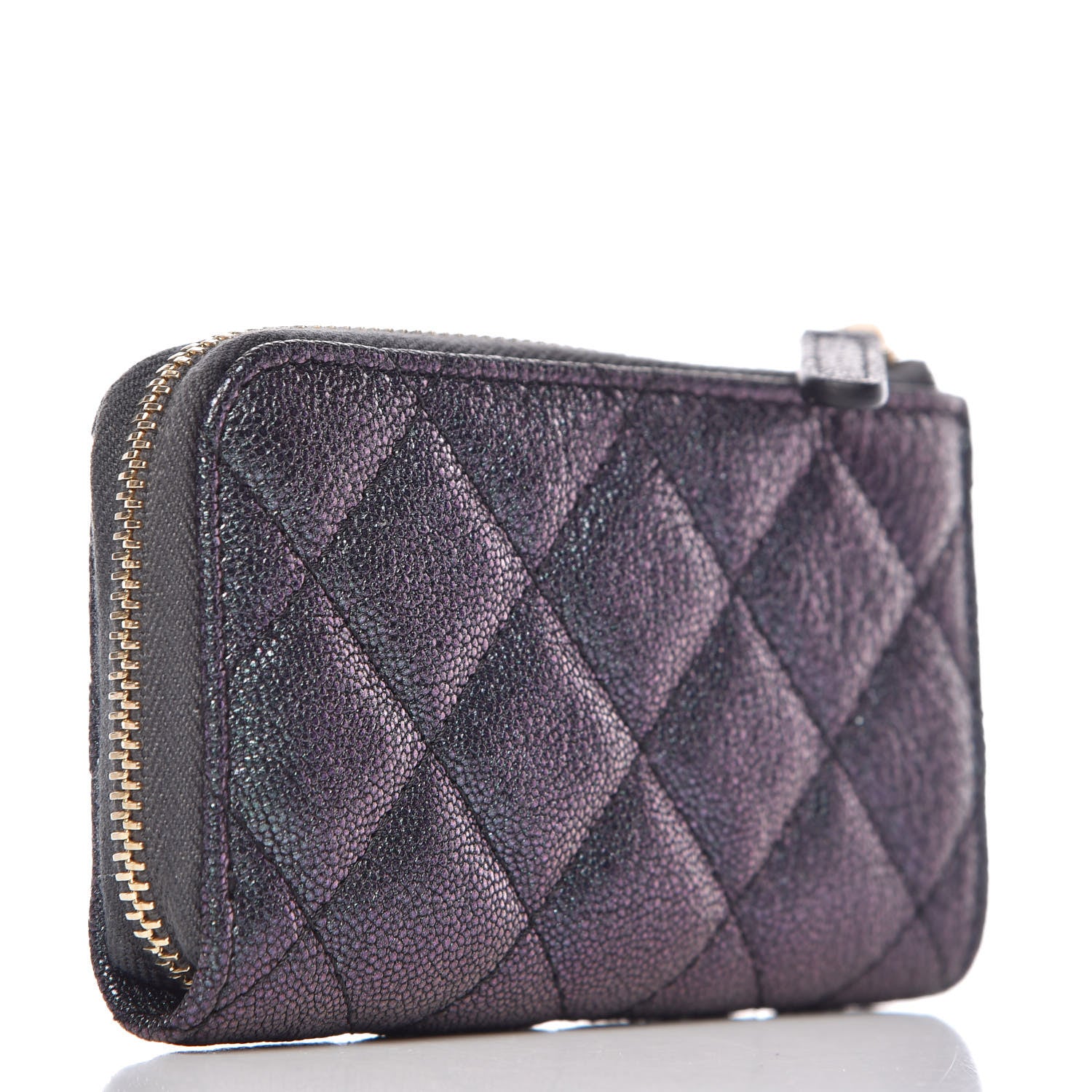 Chanel Iridescent Caviar Quilted Key Holder Case Black 5 of 16