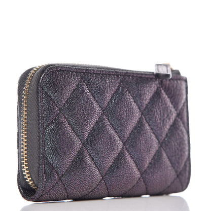 Chanel Iridescent Caviar Quilted Key Holder Case Black 5 of 16