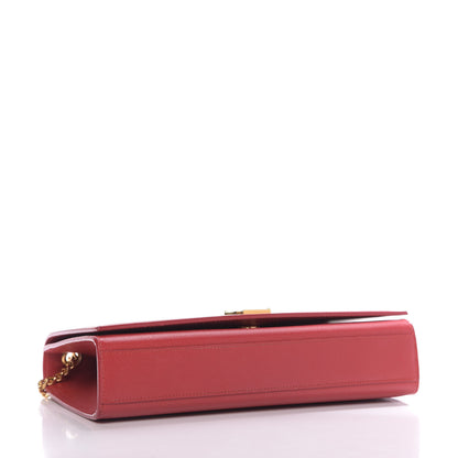 Saint Laurent Grain De Poudre Medium Monogram Kate Satchel Red 4 of 8