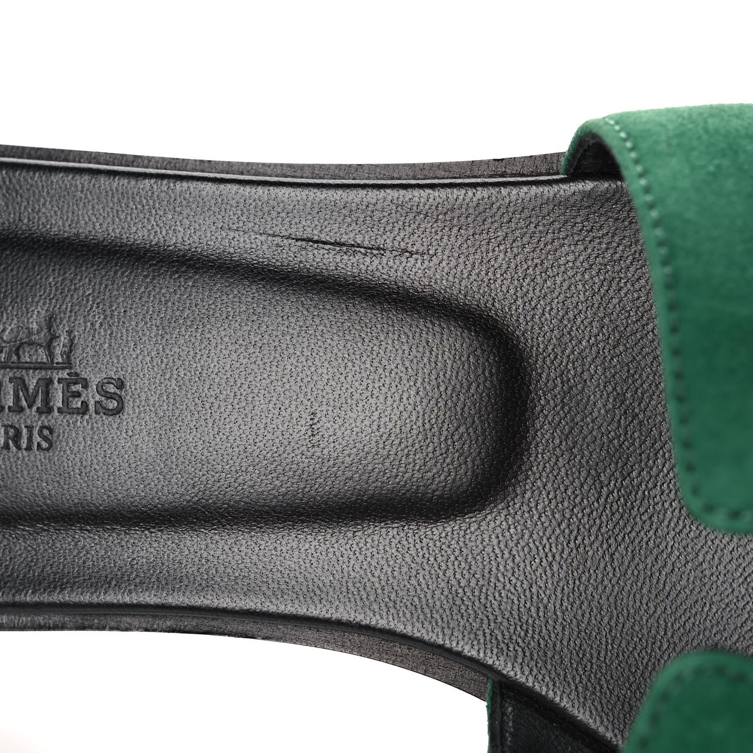 Hermes Suede Goatskin Oran Sandals 39 Vert Electrique 9 of 11
