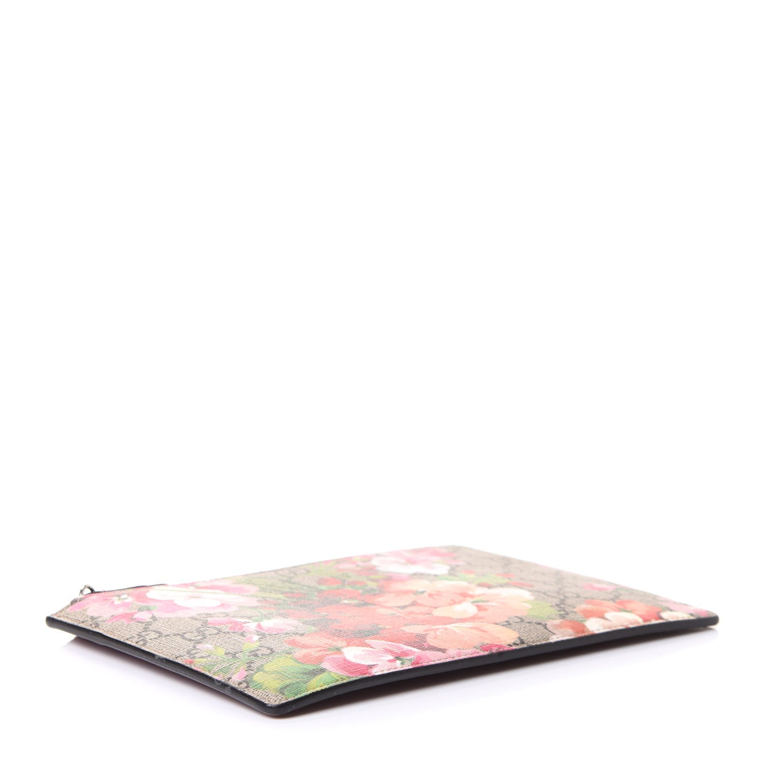 Gucci GG Supreme Monogram Blooms Small Zip Pouch Beige Multicolor Dry Rose 4 of 8