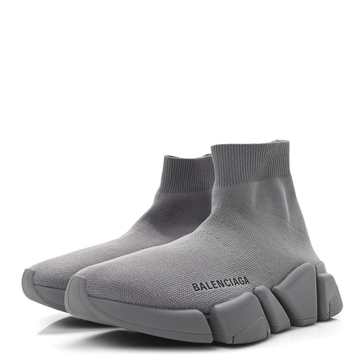 Balenciaga Technical 3D Recycled Knit Womens Speed 2.0 Sneakers 35 Monocolor Grey 4 of 10