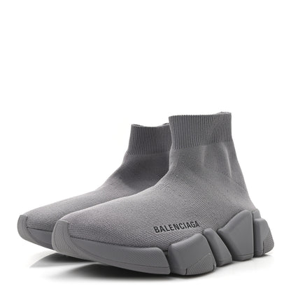 Balenciaga Technical 3D Recycled Knit Womens Speed 2.0 Sneakers 35 Monocolor Grey 4 of 10