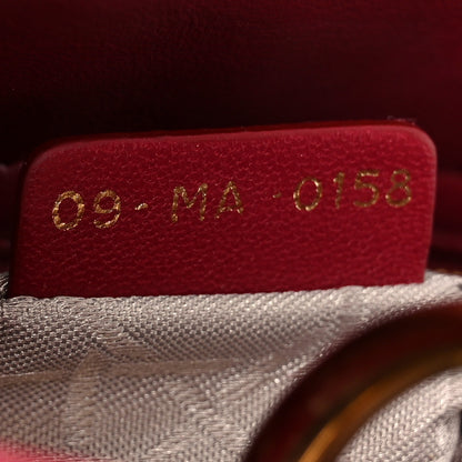 Christian Dior Lambskin Cannage Small Lucky Badges My Lady Dior Scarlet Red 6 of 9